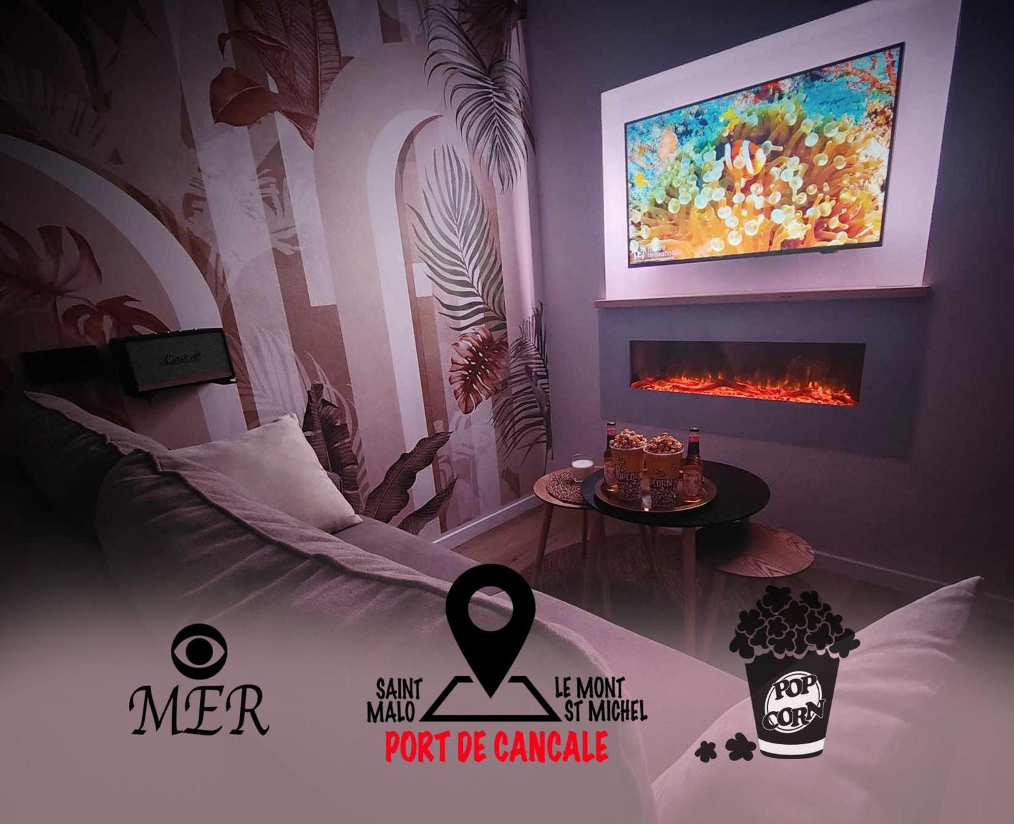 La Merveille By Mrodbnb - Appart Neuf - Vue Mer - 25M Plage & Resto - Cine - Cheminee - Popcorn 康卡勒 外观 照片